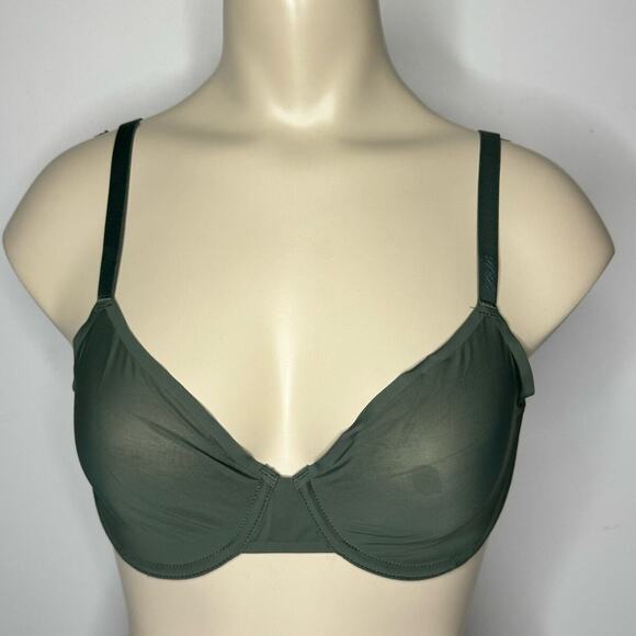 Aerie Full Coverage Unlined 34C  Underwire Bra Green Mesh Adjustable - Picture 1 of 4